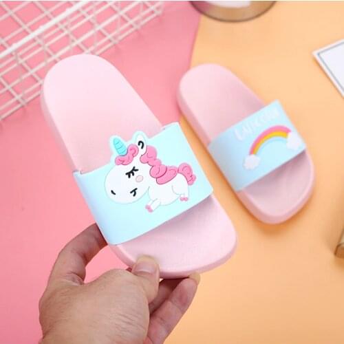 Summer Rainbow Unicorn Boys Girls Slippers 2020 Children Sandals Jelly Sandals Kids Slippers Girls Jelly Shoes Kids Flip Flops