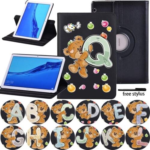 360 Rotating Tablet Case for Huawei MediaPad T5 10 10.1"/T3 10 9.6" Anti-Drop pu leather stand Cover Case+Free stylus