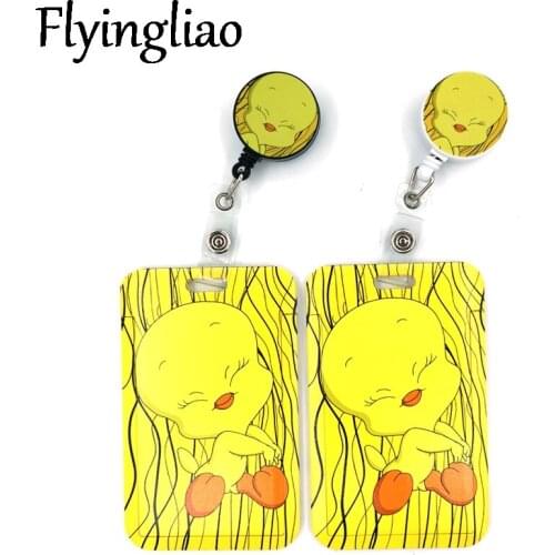 Cartoon Duck Yellow Cartoon Retractable Badge Reel Lanyard Nurse ID Business Credit Card Work Card Badge Holder Office Student