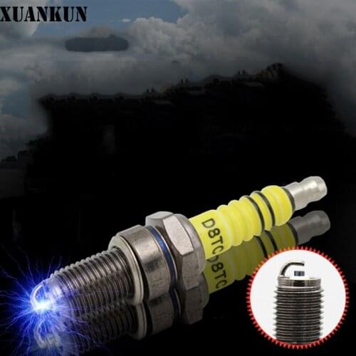 XUANKUN Pedal Motorcycle Spark Plug A7TC Curved Beam 100110 D8TC Spark Plug Ignition Burner Straddle 125 150