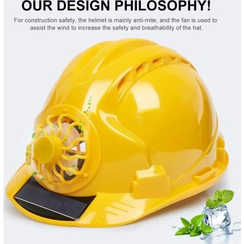 Solar Power Fan Helmet Outdoor Working Safety Hard Hat Construction Workplace ABS material Protective Cap Powered by Solar Panel