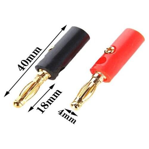 1000PCS 3 years warranty Banana Female Insulated Jack Plug Connector Red and Black 4mm Solderless Side Stackable Banana Plug