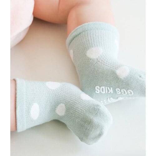 4 Pairs Of Baby Boys And Girls Spring And Summer Thin Polka Dot Breathable Socks Non-slip Baby Mesh Socks Soft Cotton