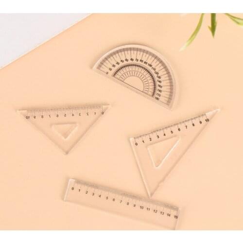 4PCS Creative 1:12 Dollhouse Miniature Mini Ruler Set Learning Drawing Simulation Model For Doll House Decor Accessory Kids Toy