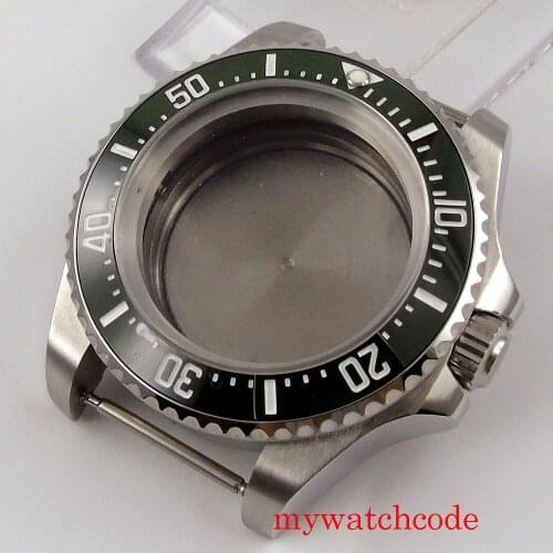 44mm Stainless Steel Watch Case Fit MIYOTA 8215 MINGZHU 2813 Rotating Bezel Solid Back
