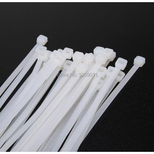 50PCS Industrial Durable Self-Locking Nylon Cable Ties 5*250 250mm white black 10 inch zip tie with push mount