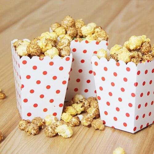 7x5x11.5cm)Pink Dot paper popcorn box wedding birthday party snack box girls favor pink popcorn box kids party popcorn box