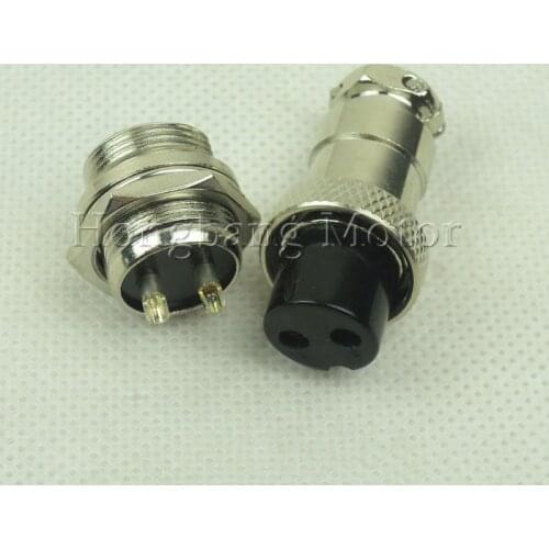 Free Shipping 50pair=100pcs 2 Pin 16mm Male & Female Wire Panel Connector kit GX16 Socket+Plug for aviation,computer ect