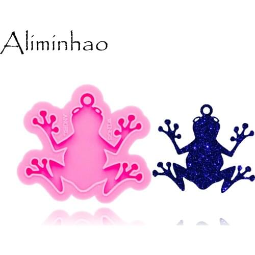 DY0402 Shiny frog mold DIY keychain jewelry epoxy mould silicon Resin Crafting keychain silicone molds moulds