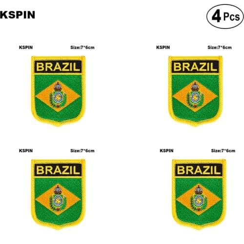 Brazil Shiled Shape flag patches national flag patches for Cothing DIY Decoration