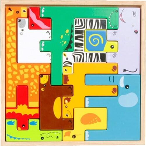 Childrens Early Education Of Three Dimensional Wooden Puzzle Toys
