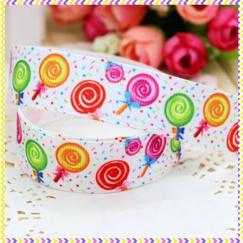 DHK 7/8'' 5yards sugar printed grosgrain ribbon headwear hair bow diy party decoration OEM Wholesale 22mm C805