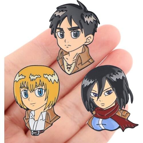 DZ1271 Attack on Titan Anime Anime Figures Enamel Pins Badge Brooch Backpack Bag Collar Lapel Jewelry Gifts for Friends