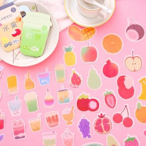 Kawaii 20packs Cute Fruit Scrapbook Stickers Kawaii Journaling Stickers Scrapbooking for DIY Diary Stickers Korean Stationery