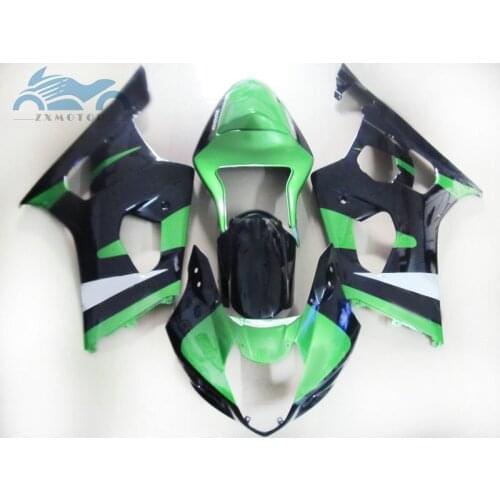 Aftermarket fairing set for SUZUKI K3 GSXR1000 03 04 moto sport racing ABS fairings kit GSXR 1000 2003 2004 green black body kit