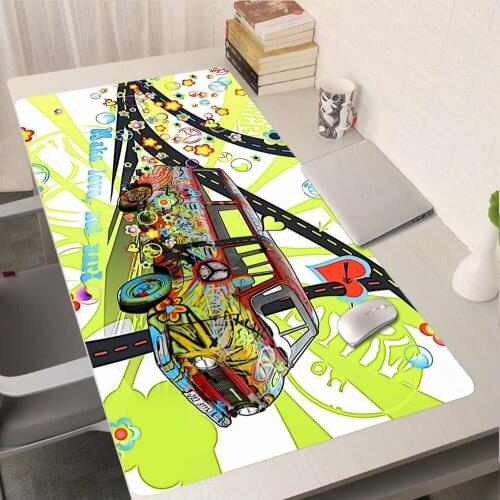 Hippie Psychedelic Art Peace MatDesk Protector Mause Gamer Rug Anime Mousepad Deskmat PC Gamer Cabinet Gaming Mouse Pad Mausepad