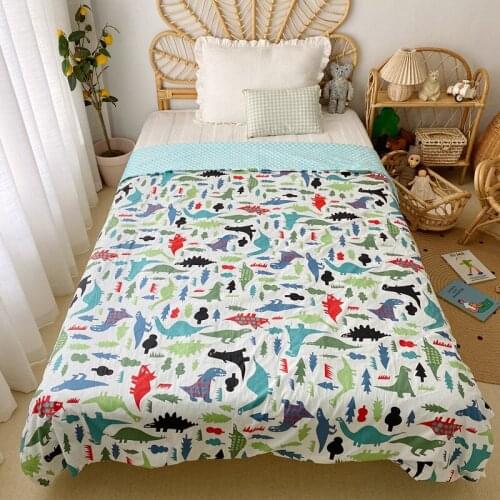Cotton 3D Minky Dot Dinosaur Soft Thermal Toddler Child Spring Baby Blanket Kids Back Seat cover Boys Swaddle Infant Bed Spread