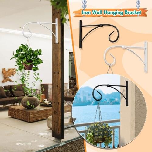 Wall Mounted Floating Shelves Indoor And Outdoor Wall Type Plant Pot Hanging Bracket Hanger Metal Hook Plant Flower Pot Rack New