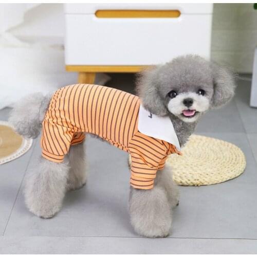 New Striped Pet Clothes Autumn Winter Dog Pajamas Dog Clothes for Small Dogs Puppy Cat Sweater Jumpsuit for Dogs