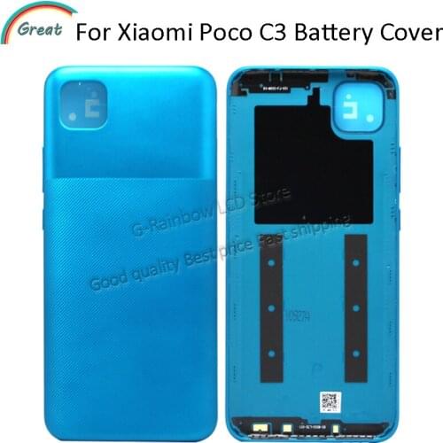 New Back housing For Xiaomi Poco C3 Battery Back Cover Rear Door Housing Replacement For Poco C3 Case