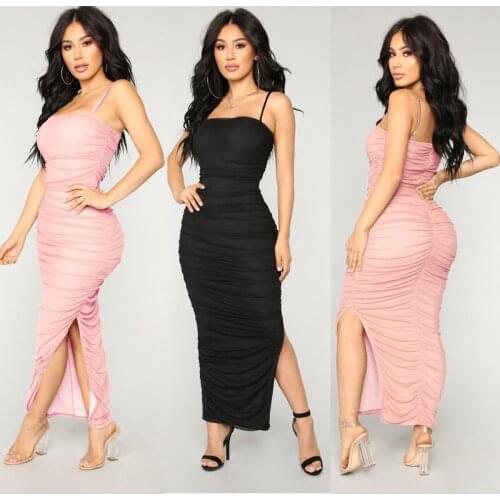 Best neon satin lace up 2019 summer women bodycon long midi dress sleeveless backless elegant party outfits sexy club clothes