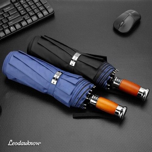 Folding Automatic Black Umbrella Business Men Large Golf Umbrella Genuine Brand Windproof Rain Umbrellas Double Layer Male