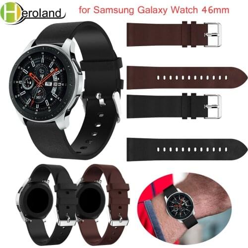 Strap black 22mm Replacement Classic luxury watch band Wrist new for Samsung Galaxy Watch 46mm watch band Bracelet leather Belt