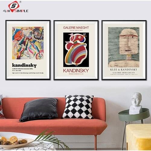 Nordic Vintage Kandinsky Posters Print Abstract Canvas Painting Galerie Berggruen Exhibition Museum Wall Art Pictures Home Decor
