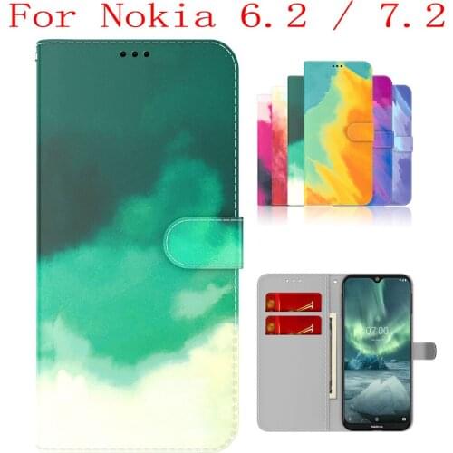 Sunjolly Case for Nokia 6.2 7.2 Wallet Stand Flip PU Phone Case Cover coque capa Nokia 6.2 7.2 Case Nokia 6.2 7.2 Cover