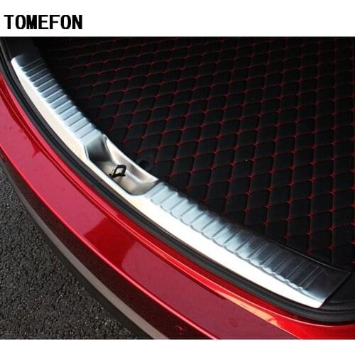 TOMEFON Stainless Steel Rear Inner Bumper Protect Sill Trunk Trim Guard Plate Auto Accessories Trim For Mazda CX-5 CX5 2017 2018