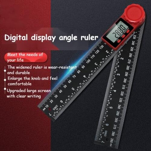 200/300mm 360 Degree LCD Digital Display Angle Finder Ruler Carbon Fiber Inclinometer Goniometer Protractor Woodwork Measuring