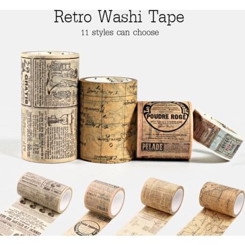 Vintage Decoration Scrapbooking Masking Washitape Decorative Wash Bullet Journal Whasi Decorada Stickers Retro Washi Tape Set
