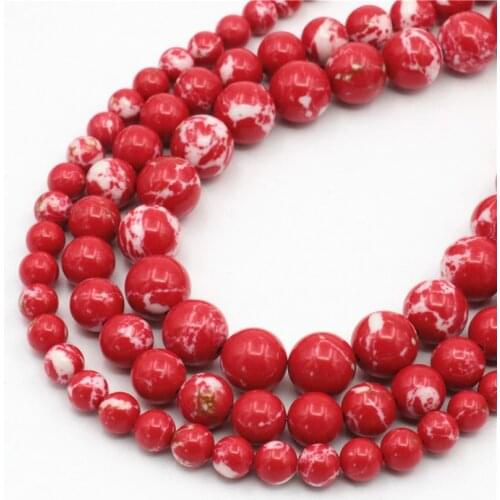 YOUCAIHUA New Arrival Wholesale Red King Turkey Stone 6/8/10mm Beads Jewellery DIY Parts Accessories Manual Women Gift 15inch