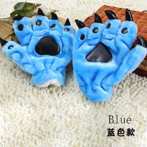 Women Men Cosplay Soft Plush Warm Paw Gloves Halloween Costumes Gifts Mittens Lovely Cartoon Animal Bear Cat Claw Paw Gloves G78