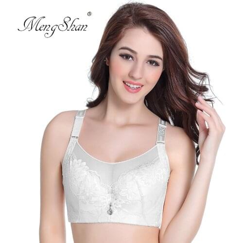 MengShan Large and thin bra underwear women Gather together deep V sexy big size bra lesbian Wipe-breasted large-size bra