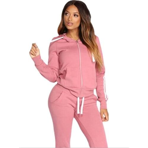 2021 Casual Tracksuit Women 2 Piece Set Female Hooded Sweatshirt And Pants Sportwear Suit Zipper Hoodies Clothes Ropa De Mujer