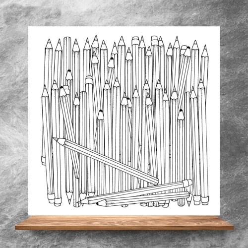 ZhuoAng Pencil Wall Clear Stamps/Silicone Transparent Seals for DIY scrapbooking photo album Clear Stamps 13x13