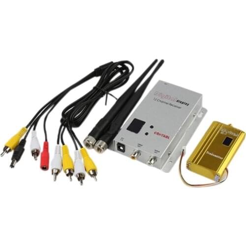 1.2Ghz 1.5W Wireless Audio Video Transmitter Receiver Digital Display 1500mW 8CH Transmitter 12CH Receiver DC 12V For Quadcopter