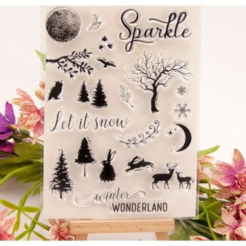 1pc Winter Day Transparent Clear Silicone Stamp Seal Cutting DIY Scrapbook Rubber Coloring Embossing Diary Decoration Reusable