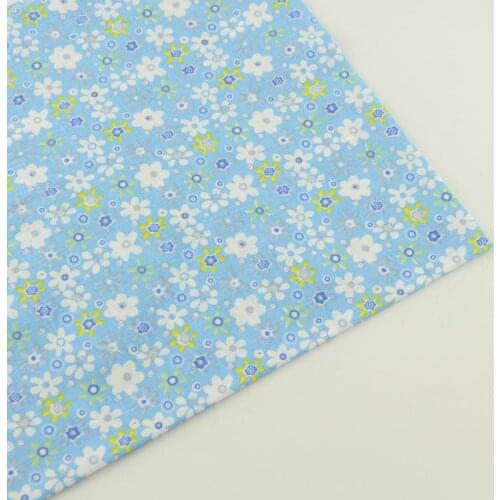 Booksew 100% Cotton Fabric Featured White Flowers Printed for Girl Dress Fat Quarter Meter Home Textile Tilda Cloth Art Work