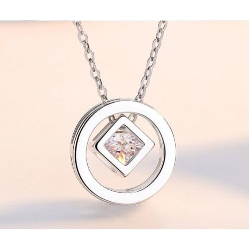 2019 Korean Silver Color Shiny Cube Box Necklaces For Women Fashion Long Choker Necklace Statement Jewelry Gifts Collar