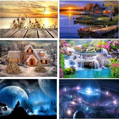 5d Diy Diamond Painting Landscape Cross Stitch Art Fantasy Picture Square/round Rhinestone Embroidery Mosaic Home Decoration