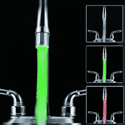 Led Faucet Aerator 3 Color Water Power Shower Tap Light Water Saving Kitchen Aerator Led Faucet Aerator Light