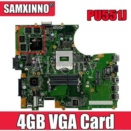 Akemy For Asus PU551J PU551JH laptop motherboard 4GB VGA Card tested 100% work original mainboard