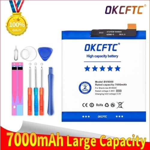 7000mAh Original Bv8000 Battery For Blackview BV8000 BV 8000 Pro V636468P Phone Latest Production Battery+Home Delivery