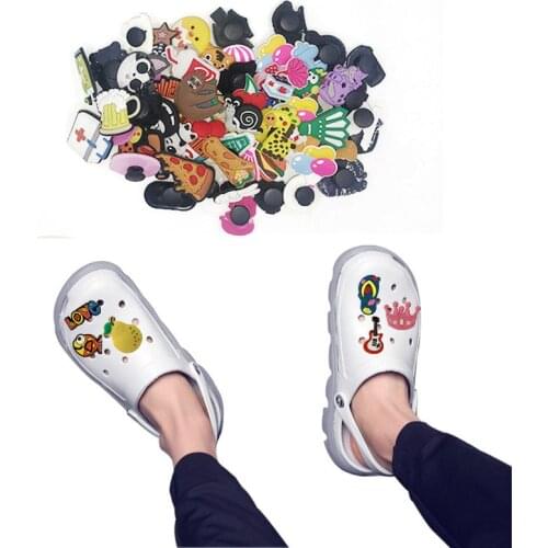 100pcs Mixed Random Cartoon PVC Shoe Charms Anime Shoes Accessories Shoe Buckles Croc Charms JIBZ Shoe Decoration Kids Gift