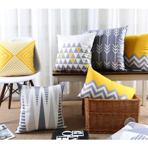 Triangles Chevron Stripe Arrows Art Cushion Covers Nordic Modern Abstract Geometric Cushion Cover Sofa Chair Velvet Pillow Case