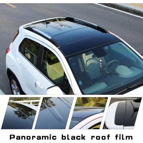 Black High Glossy Mirror Surface Auto Mobile Self Adhesive Car Sunroof Protection Panoramic Roof Car Sunroof Film Vinyl Wrap