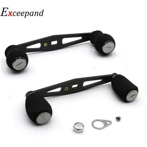 Exceepand Black EVA Knobs Powerful Straight Baitcasting Drum Reel Handle for Abu Garcia Daiwa Baitcaster Reel Grips