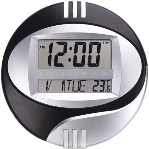 Temperature Display Digital Wall Electronic Clock LCD Moderne Calendar LED Bracket Watch Mute Of Home Office Decoration